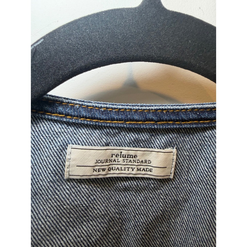 Relume Journal Standard Womens Collarless Denim Jacket Medium Wash Size F Blue - Picture 4 of 8